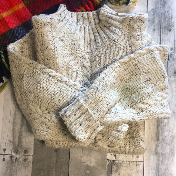 jay jacobs Sweaters - Vintage Chunky Knit Cable Mock Neck Sweater